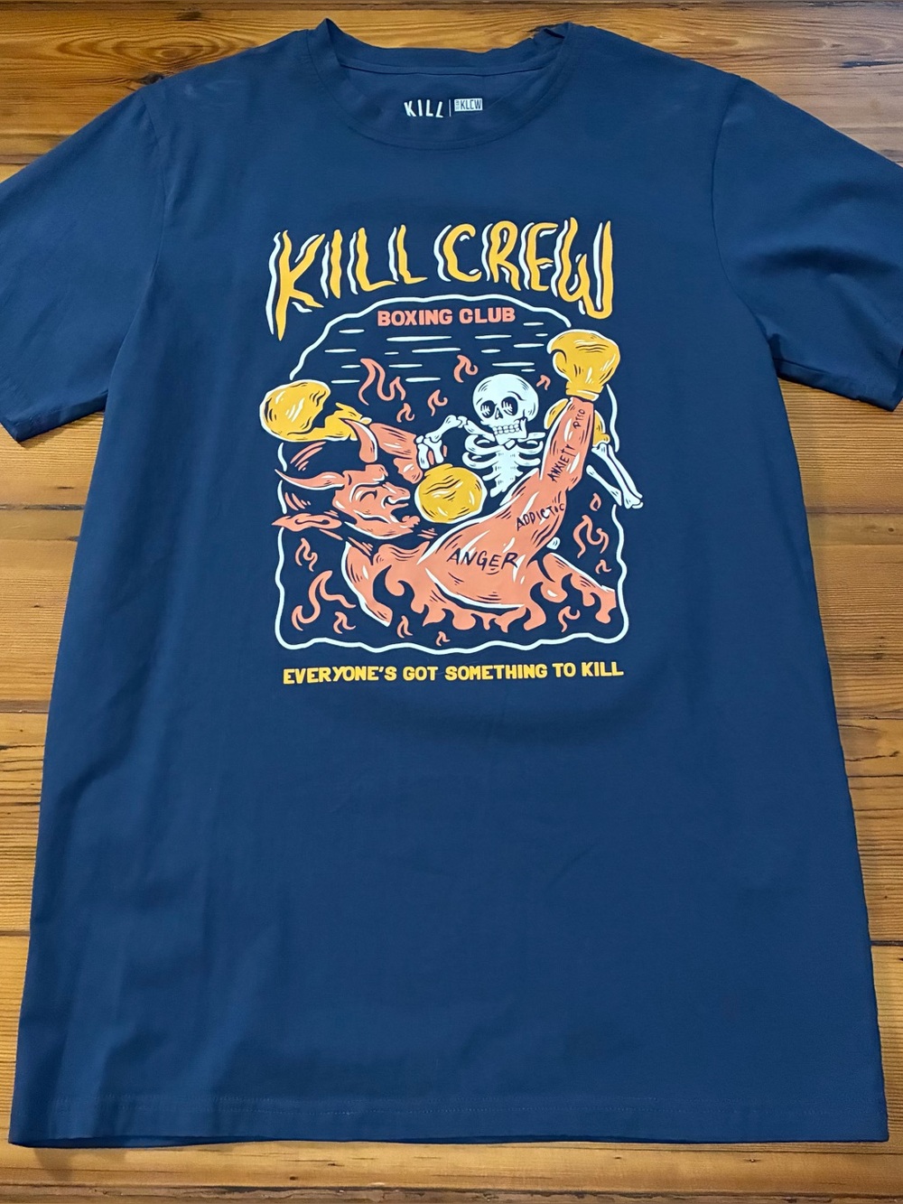 Kill Crew Navy Boxing Club Shirt Sz M